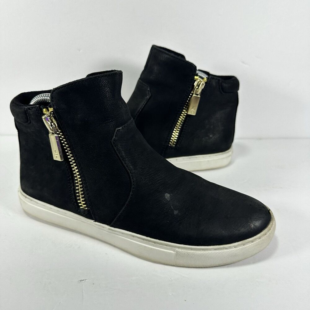 Kenneth Cole New York Women's Jeyla Black Leather High Top Sneakers Size 9